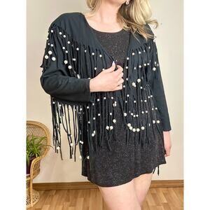 80’s Pearl Fringe Bolero Jacket size large